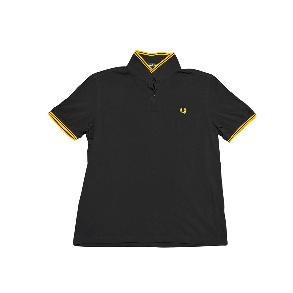 Fred Perry Mens M3600 Twin Tipped Polo Shirt Black Yellow XXL